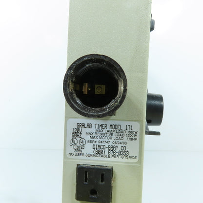 GraLab Model 171 Darkroom Laboratory Electromechanical Timer 60 Minute 120V