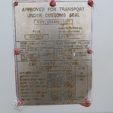 Ningbo CX02-20FLR 20' Certified Ocean Freight Shipping Container NEW PAINT
