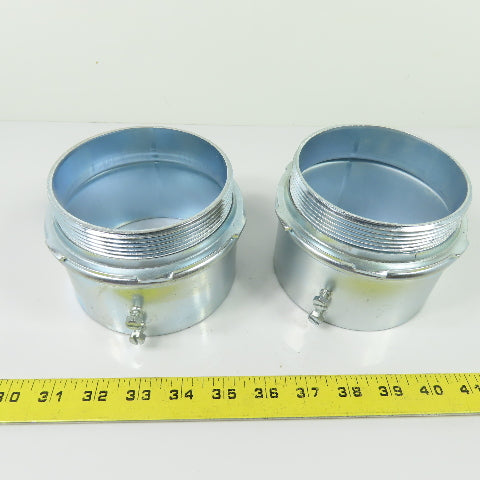 4" EMT/Rigid/IMC Connector Male Threaded Set Screw Conduit Connectors Lot of 2
