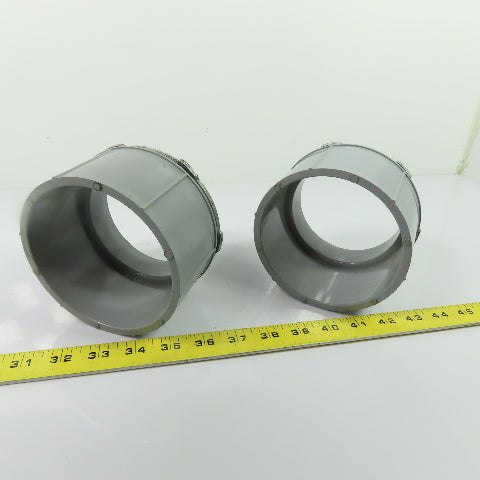 Cantex 5140112 4" PVC Male Terminal Conduit Adapters with Locknuts Lot of 2