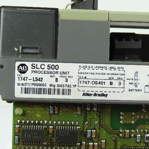 Allen-Bradley 1747-L542 SLC 500 5/04 CPU Ser B Rev3 Processor Unit W/ 1747-OS401