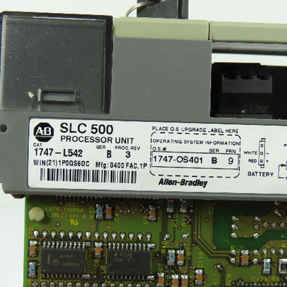Allen-Bradley 1747-L542 SLC 500 5/04 CPU Ser B Rev3 Processor Unit W/ 1747-OS401