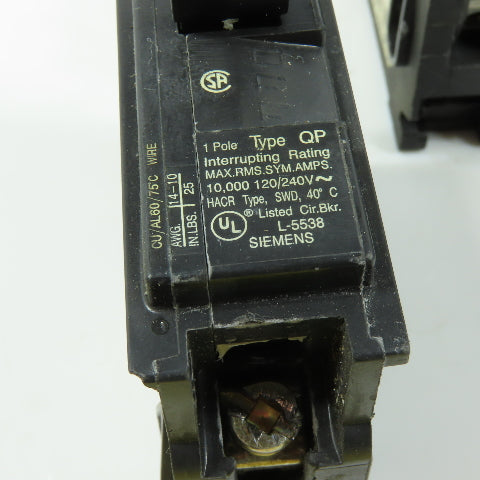 Siemens Q120 20A 1-Pole Circuit Breaker Lot of 9