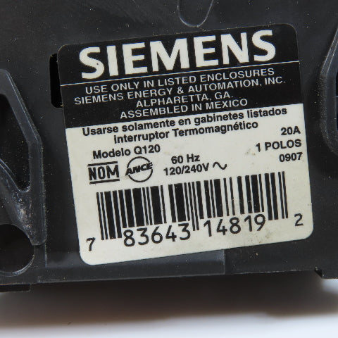 Siemens Q120 20A 1-Pole Circuit Breaker Lot of 9
