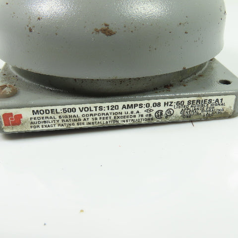 Federal Signal 500 Vibratone Audible Signal Bell 120V 0.08A