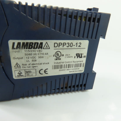 Lambda DPP30-12 DIN Rail Power Supply 115/230VAC Input 12VDC 2.5A 30W Output
