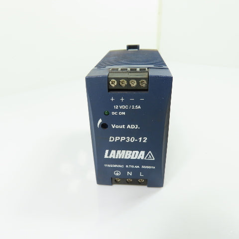 Lambda DPP30-12 DIN Rail Power Supply 115/230VAC Input 12VDC 2.5A 30W Output