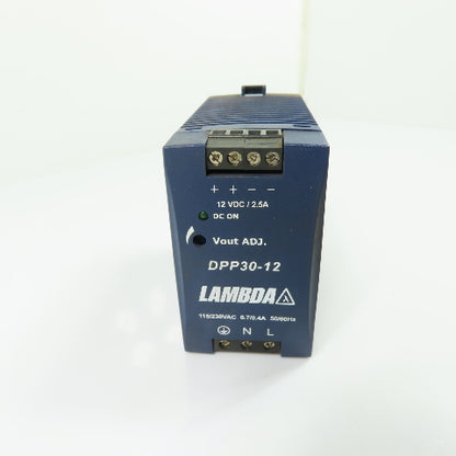 Lambda DPP30-12 DIN Rail Power Supply 115/230VAC Input 12VDC 2.5A 30W Output