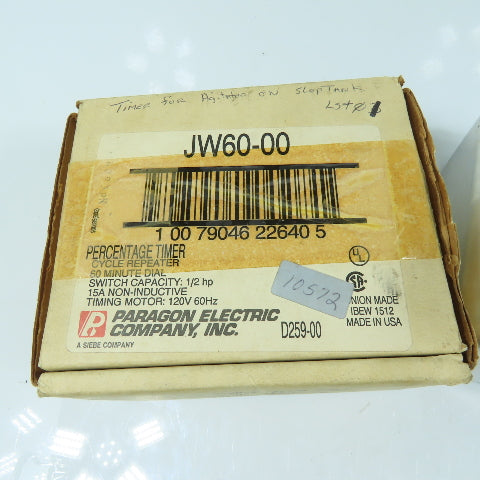 Paragon D259-00 JW60-00 60 Min Cycle Repeater Percentage Timer 120V