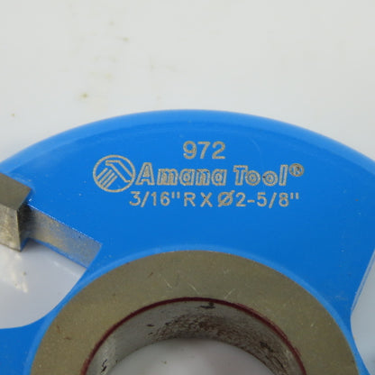 Amana Tool 972 Carbide Tipped 3-Wing Flute 3/16" Radius x 2-5/8" OD NEW Lot Of 2