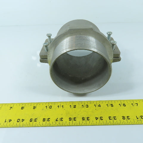 4" Aluminum Split Flange Clamping Coupling Male NPT Adapter