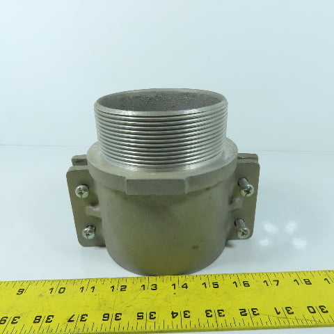 4" Aluminum Split Flange Clamping Coupling Male NPT Adapter
