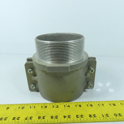 4" Aluminum Split Flange Clamping Coupling Male NPT Adapter