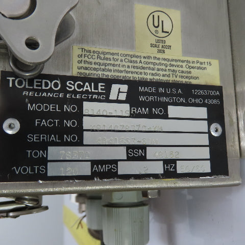 Toledo Scale 8140-11S5 Industrial Digital Scale Controller 120V