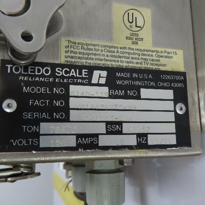 Toledo Scale 8140-11S5 Industrial Digital Scale Controller 120V