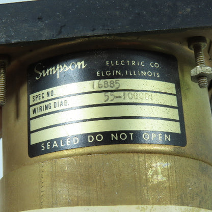 Simpson 55-100001 16885 0-100 D.C. Amperes Analog Panel Meter