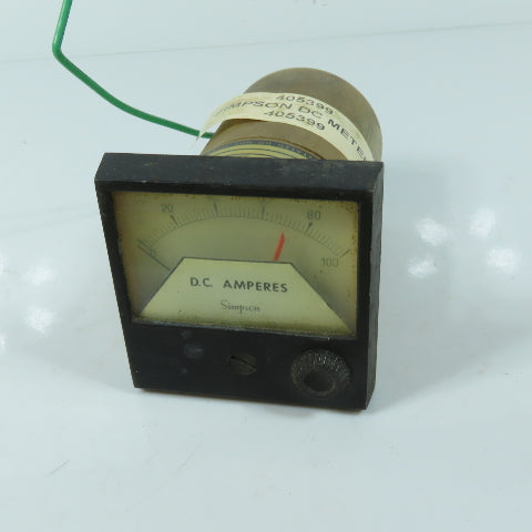 Simpson 55-100001 16885 0-100 D.C. Amperes Analog Panel Meter