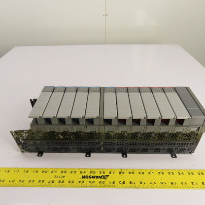 Allen-Bradley 1746-A13 SLC 500 13-Slot Rack Chassis W/ (6)1746-IB16 (5)1746-OA16
