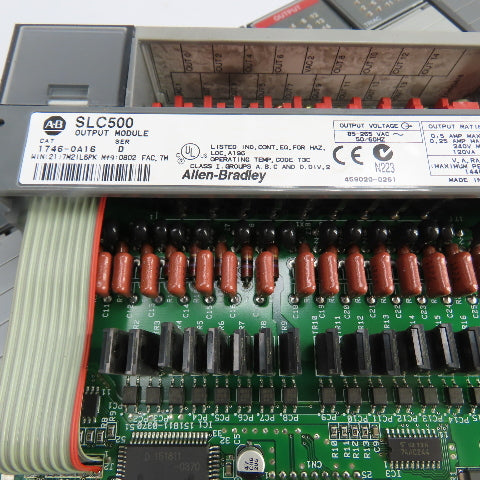 Allen-Bradley 1746-A13 SLC 500 13-Slot Rack Chassis W/ (6)1746-IB16 (5)1746-OA16