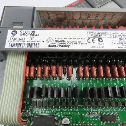 Allen-Bradley 1746-A13 SLC 500 13-Slot Rack Chassis W/ (6)1746-IB16 (5)1746-OA16