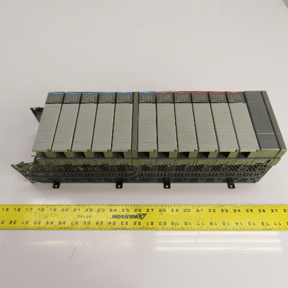 Allen-Bradley 1746-A13 SLC 500 13-Slot Rack Chassis W/ (6)1746-IB16 (5)1746-OA16