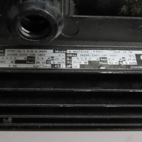 Grundfos MTH4-40/4 A-W-A-AUUV Vertical Multistage Coolant Pump 3Ph 200/230V