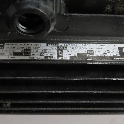 Grundfos MTH4-40/4 A-W-A-AUUV Vertical Multistage Coolant Pump 3Ph 200/230V
