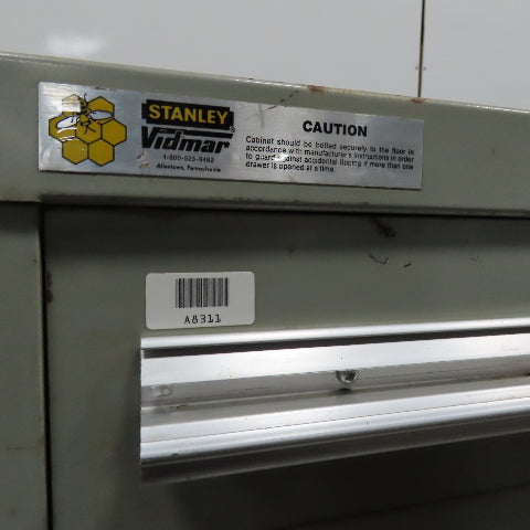 Stanley Vidmar 8 Drawer Small Parts Tools Storage Shop Cabinet 22.5" x 28" x 59"