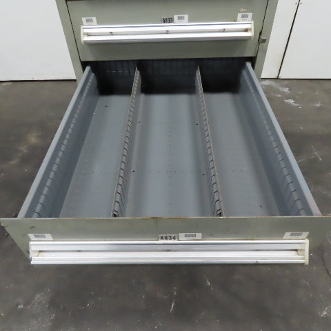 Stanley Vidmar 8 Drawer Small Parts Tools Storage Shop Cabinet 22.5" x 28" x 59"