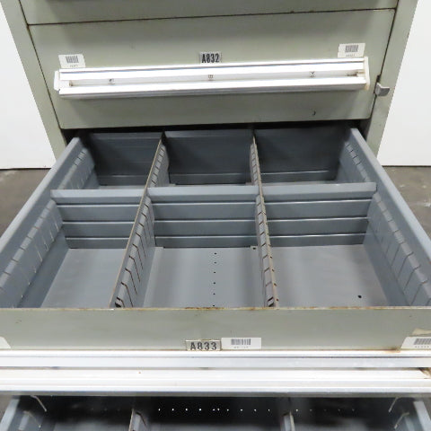Stanley Vidmar 8 Drawer Small Parts Tools Storage Shop Cabinet 22.5" x 28" x 59"