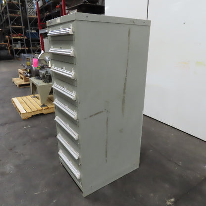 Stanley Vidmar 8 Drawer Small Parts Tools Storage Shop Cabinet 22.5" x 28" x 59"