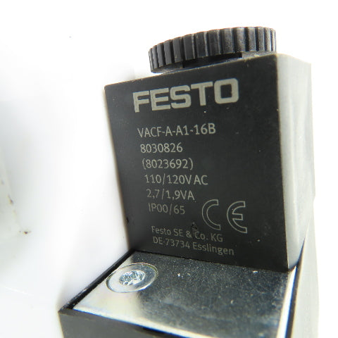 Festo VUVS-L30-M32C-MD-N38-F8 Pneumatic Solenoid Valve 110V/120VAC 36-145PSI NEW