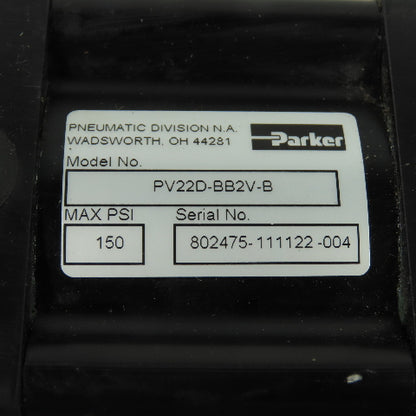Parker PV22D-BB2V-B Pneumatic Vane Rotary Actuator 150 PSI 1/2" Shaft