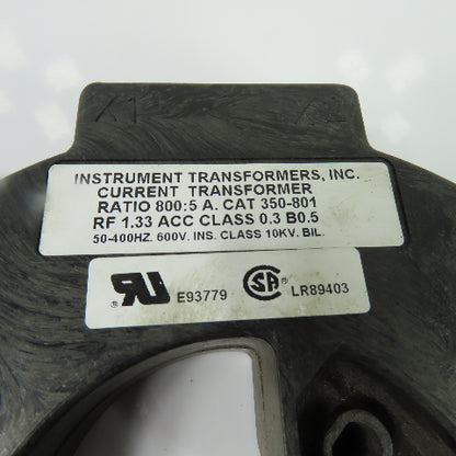 Instrument Transformers 350-801 Current Transformer Ratio 800:5 A 600V 10KV