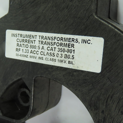 Instrument Transformers 350-801 Current Transformer Ratio 800:5 A 600V 10KV