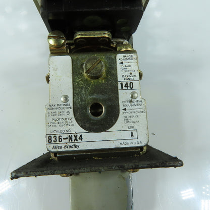 Allen-Bradley 836-NX4 Pressure Control Switch 140 PSI Max NEMA Type 1 Series A