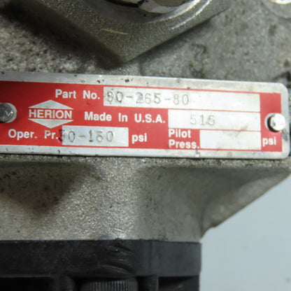 Herion 80-265-80 Pneumatic Solenoid Valve 30-150 PSI with Muffler