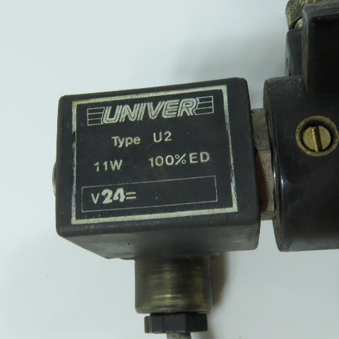 Univer AG-3041 Poppet Valve for Vacuum 3/2 NO 24VDC Type U2 Solenoid Assembly