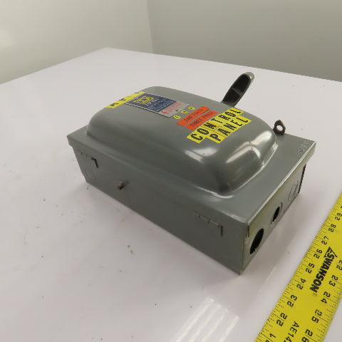 Square D H361 30A 3-Pole Fusible Safety Disconnect Switch 600V 3Ph