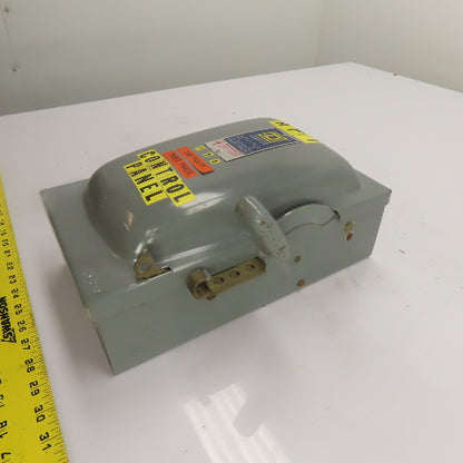 Square D H361 30A 3-Pole Fusible Safety Disconnect Switch 600V 3Ph