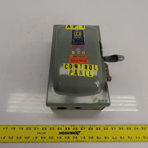 Square D H361 30A 3-Pole Fusible Safety Disconnect Switch 600V 3Ph