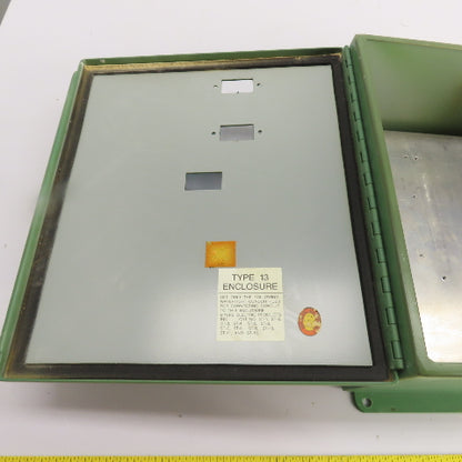 Hoffman 14" x 12" x 6" Type 13 Hinged Electrical Enclosure W/ Back Plate