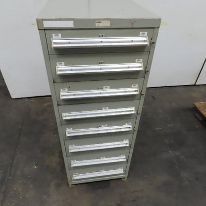 Stanley Vidmar 8 Drawer Small Parts Tools Storage Shop Cabinet 22.5" x 28" x 59"