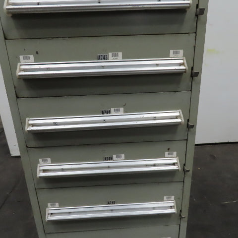 Stanley Vidmar 8 Drawer Small Parts Tools Storage Shop Cabinet 22.5" x 28" x 59"