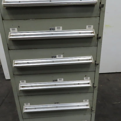 Stanley Vidmar 8 Drawer Small Parts Tools Storage Shop Cabinet 22.5" x 28" x 59"