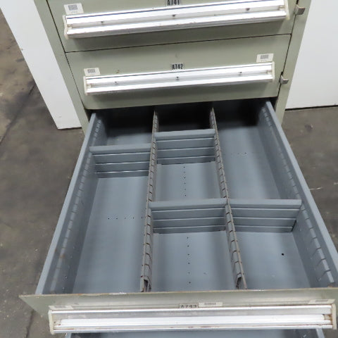 Stanley Vidmar 8 Drawer Small Parts Tools Storage Shop Cabinet 22.5" x 28" x 59"