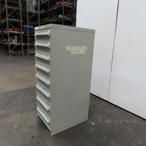Stanley Vidmar 8 Drawer Small Parts Tools Storage Shop Cabinet 22.5" x 28" x 59"