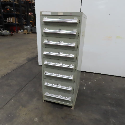 Stanley Vidmar 8 Drawer Small Parts Tools Storage Shop Cabinet 22.5" x 28" x 59"