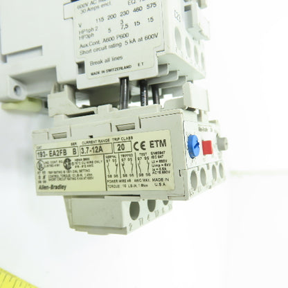 Allen-Bradley 100-C23*10 Contactor 120V Coil w/ 193-EA2FB 3.7-12A Overload Relay