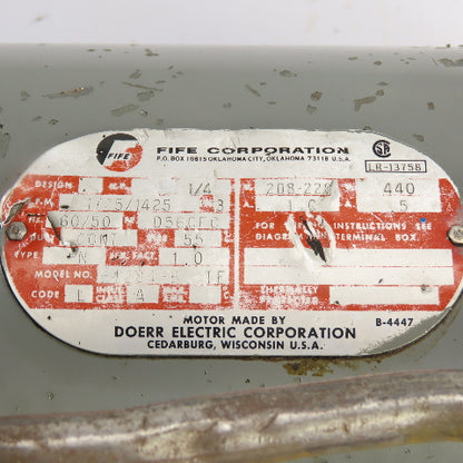 Fife Corporation P25-1FMA22LA Pneumohydraulic Power Unit 1/4HP 1Ph 208-220/440V